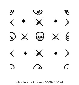 skull and sword cute seamless pattern design