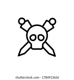 Skull and sword, tattoo icon. Simple line, outline vector elements of tattooing icons for ui and ux, website or mobile application