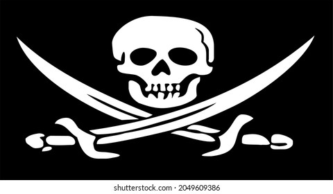 skull and sword in vector art style
