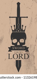 Skull and Sword Vector Illustration Logo