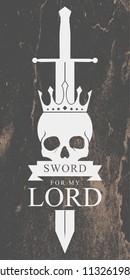 Skull and Sword Vector Illustration Logo