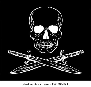 Skull with swords