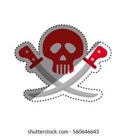 skull with swords icon vector illustration graphic design