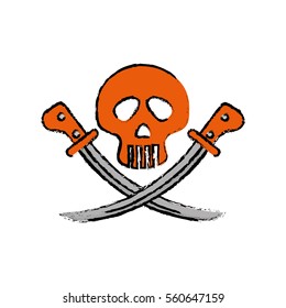 skull with swords icon vector illustration graphic design