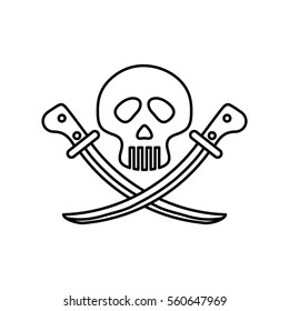 skull with swords icon vector illustration graphic design