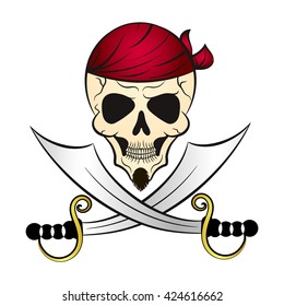 Pirates Skull Mascot Logo Vector Illustration Stock Vector (Royalty ...