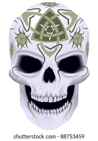 Skull a symbol of death with celtic a tattoo in a vector