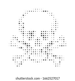 The  skull symbol filled with black dots. Vector illustration on white background