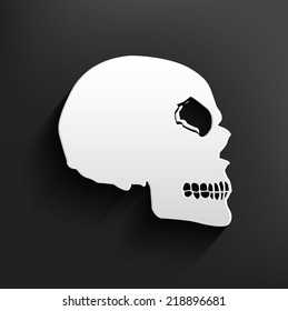 Skull symbol on black background,clean vector