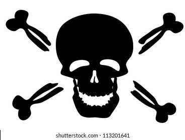 Skull symbol silhouette