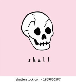Skull Symbol. Social Media Post. Vector Illustration.
