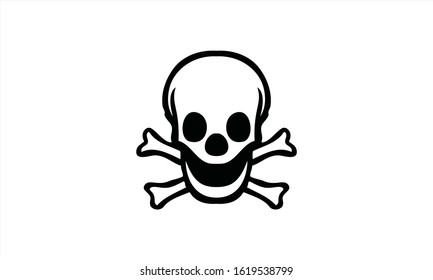 Skull Symbol With White Background Vector Illustration