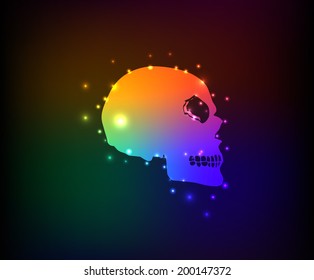 Skull symbol,rainbow vector