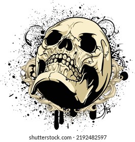 Skull T shirt Design Free Vector