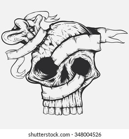 skull tape art 