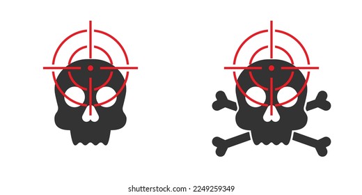 Skull and target icon. Vector illustration.