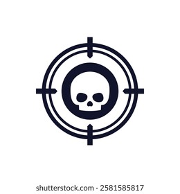 skull and target icon, vector sign