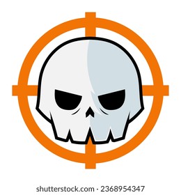 skull target shoot vector illustration