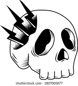 Skull tattoo black vector illustration