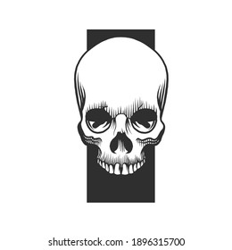A skull. Skull tattoo. Can be used as a sketch of a tattoo.