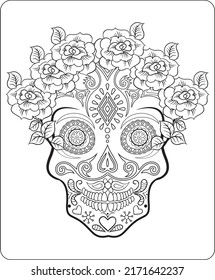 Skull Tattoo Coloring Pages for Kids and Adults