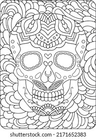 Skull Tattoo Coloring Pages for Kids and Adults
