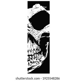 tatuaje de cráneo en la oscuridad. ilustración vectorial