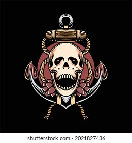 skull tattoo illustration vector design