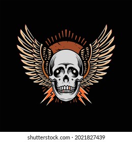 skull tattoo illustration vector design