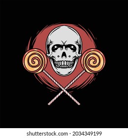 skull tattoo illustration vector design