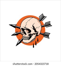 skull tattoo illustration vector design