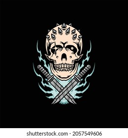 skull tattoo illustration vector design