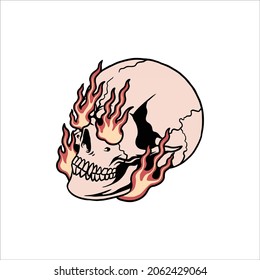 skull tattoo illustration vector design