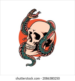 skull tattoo illustration vector design