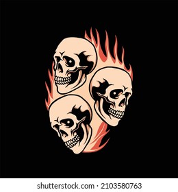 skull tattoo illustration vector design