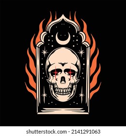 skull tattoo illustration vector design