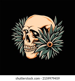 skull tattoo illustration vector design