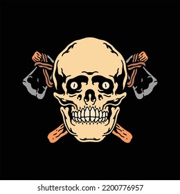 skull tattoo illustration vector design