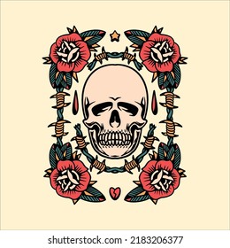 skull tattoo set vector design