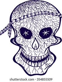 skull tattoo, sketch