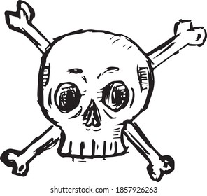 
cráneo en tatuaje, hecho en vector