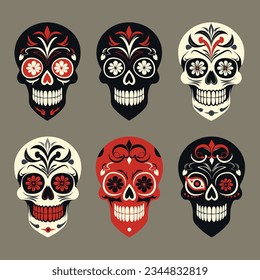 Skull tattoo symbol skeleton vector illustration
