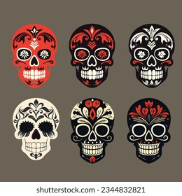 Skull tattoo symbol skeleton vector illustration