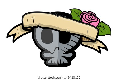 Skull Tattoo - Vector Illustration