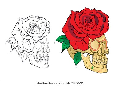 skull tattoo vector illustration eps 10