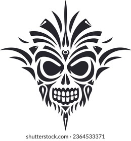 
skull with tattoo vector illustration style