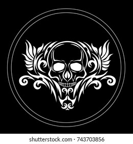 Skull for tattoos and decorations on T-shirts.