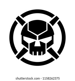 Skull Tech drone Transform logo icon vector