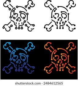 Skull Technology icon , vector illustration