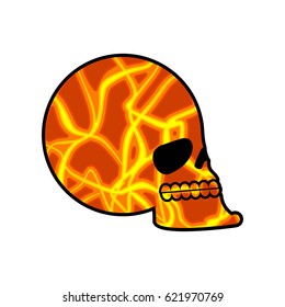 Skull texture Mars. Head of skeleton is red planet  
